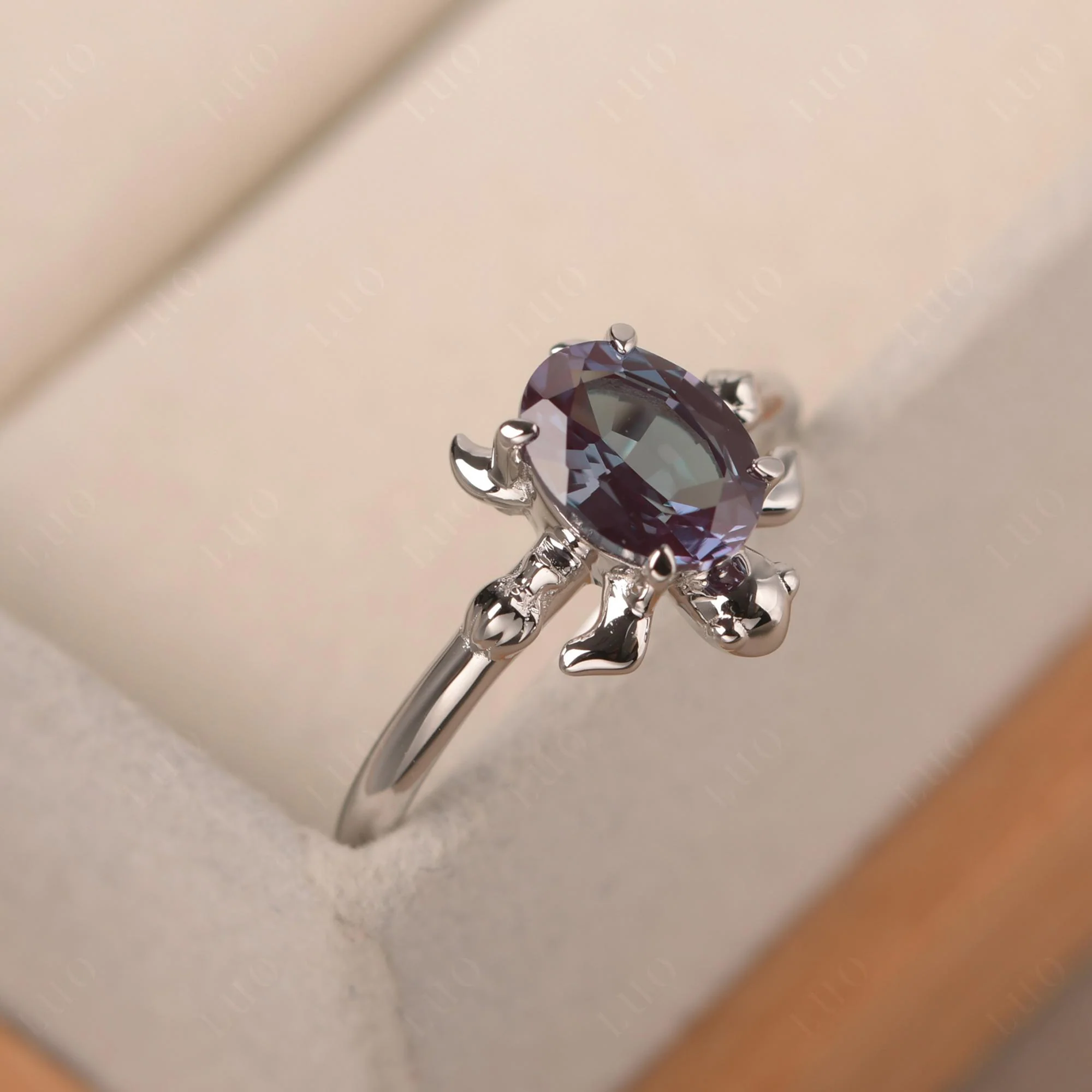 Oval Cut Alexandrite Turtle Ring - Image 30