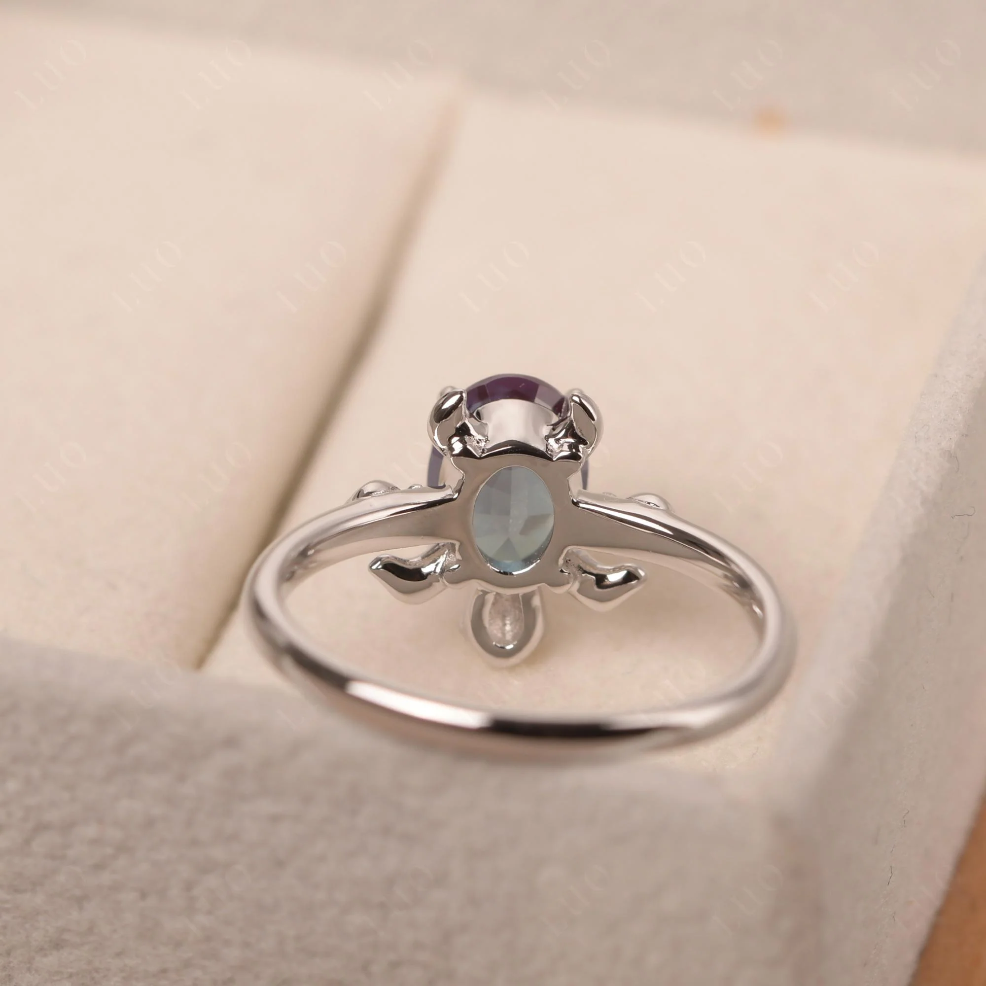 Oval Cut Alexandrite Turtle Ring - Image 31