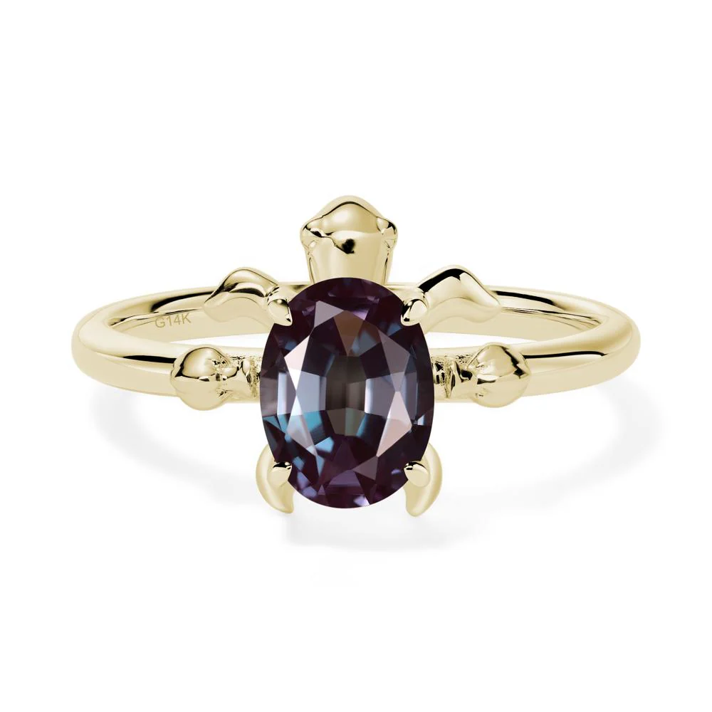 Oval Cut Alexandrite Turtle Ring - Image 4