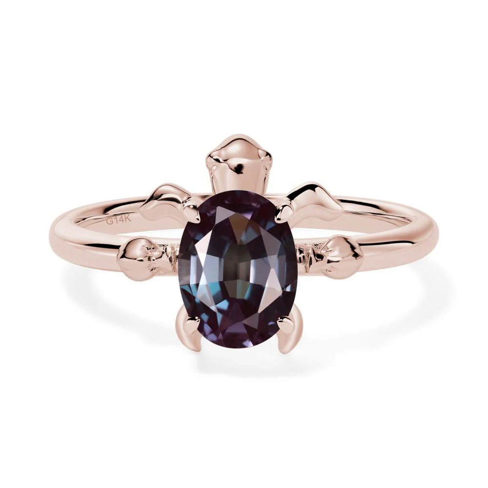 Oval Cut Alexandrite Turtle Ring - Image 5