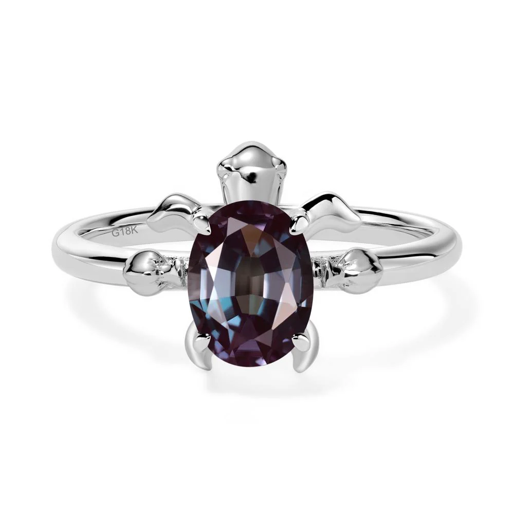 Oval Cut Alexandrite Turtle Ring - Image 6