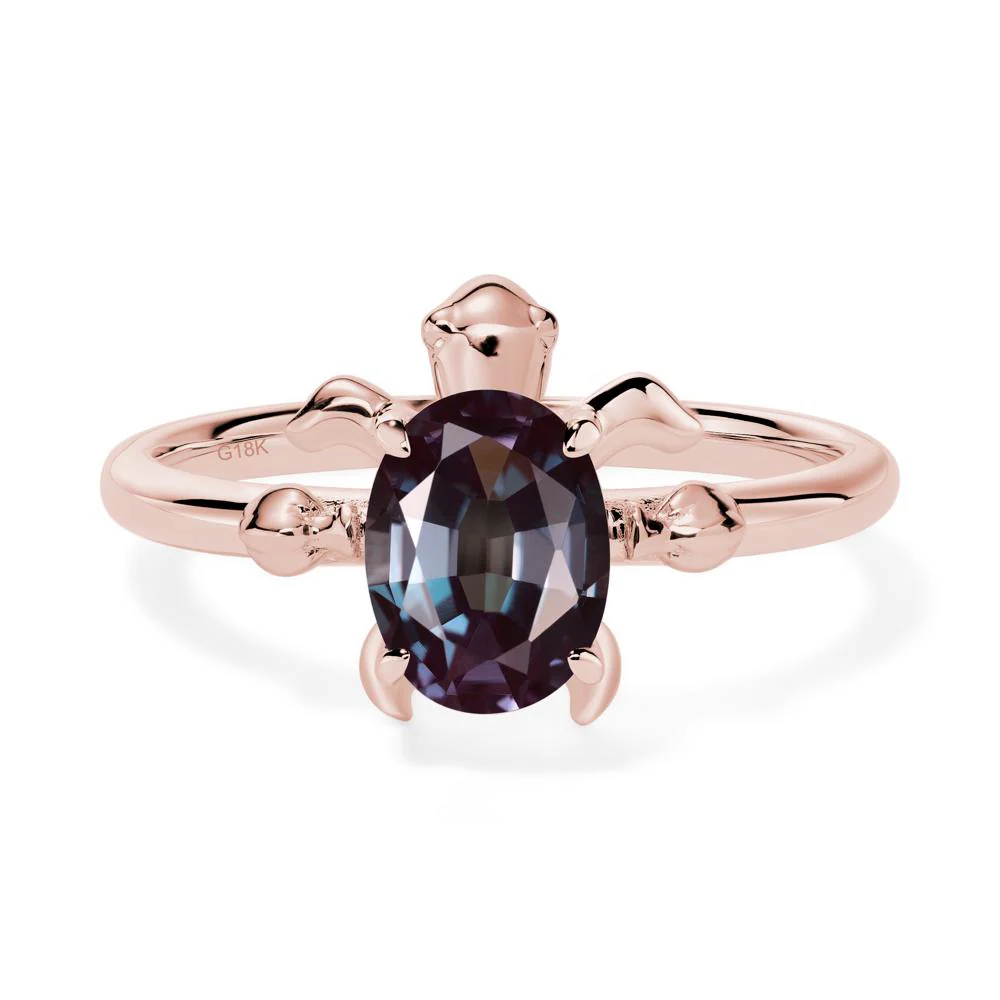 Oval Cut Alexandrite Turtle Ring - Image 8