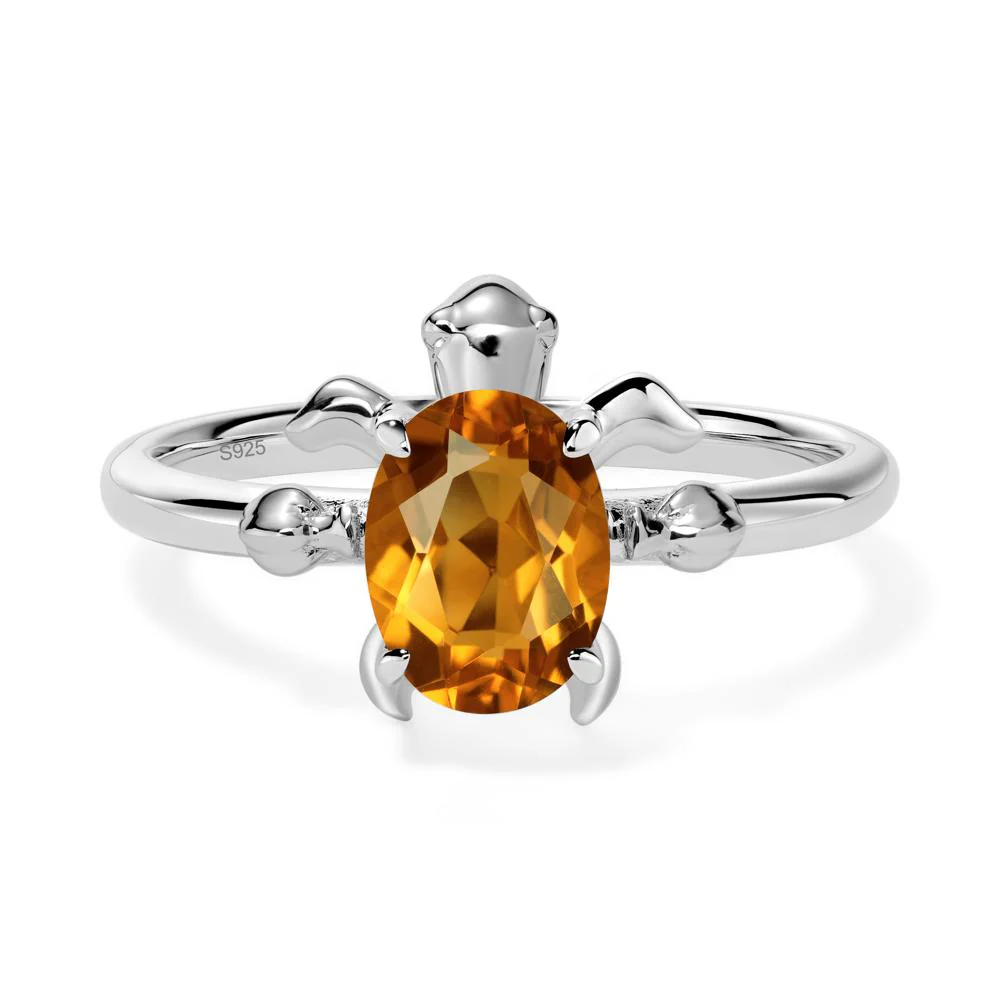 Citrine Turtle Engagement Ring