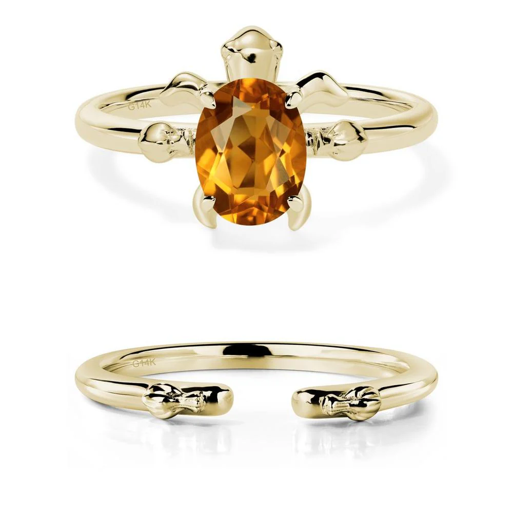 Citrine Turtle Engagement Ring - Image 15