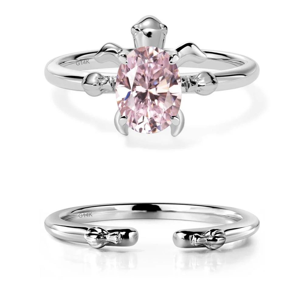 Pink Cubic Zirconia Turtle Ring - Image 13
