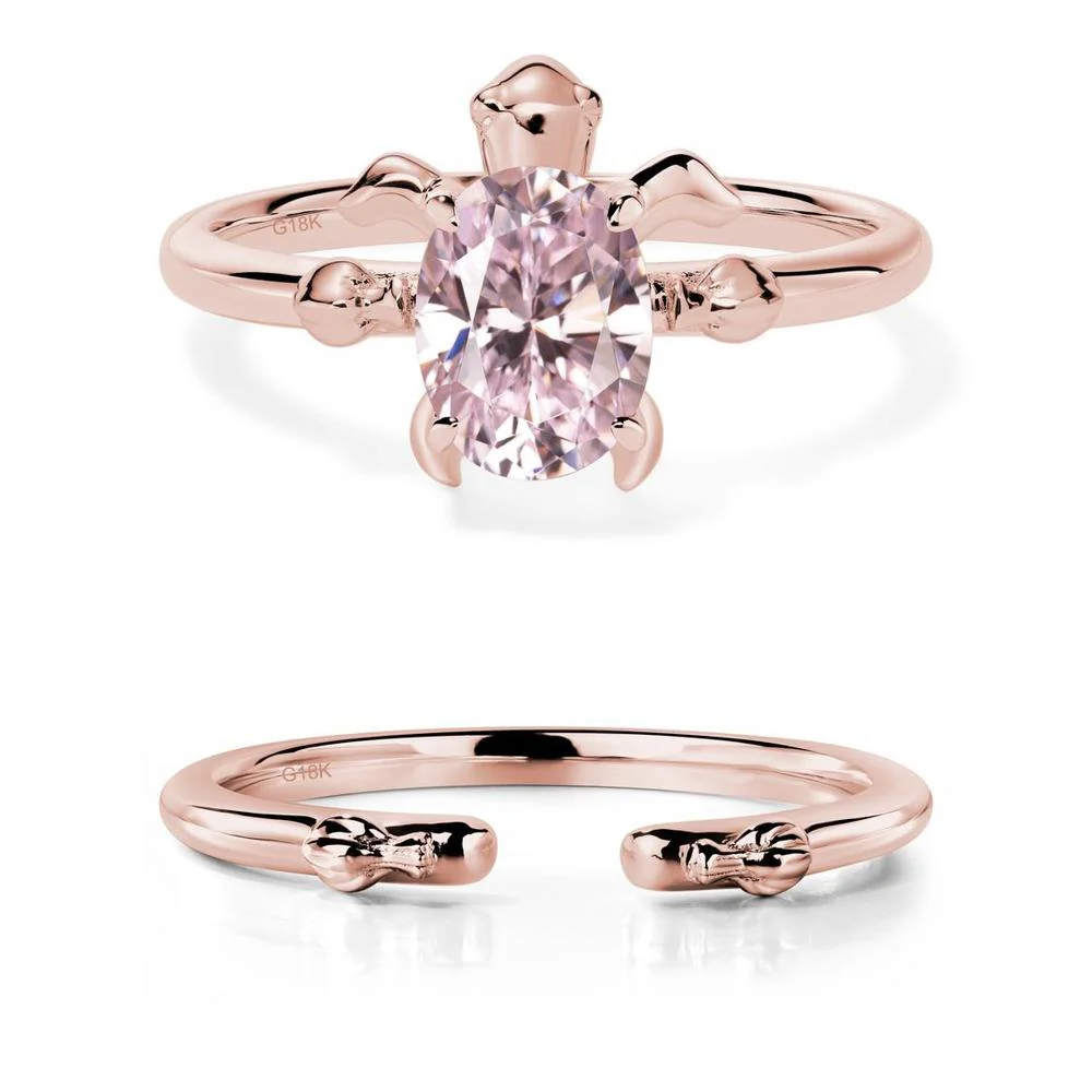 Pink Cubic Zirconia Turtle Ring - Image 17