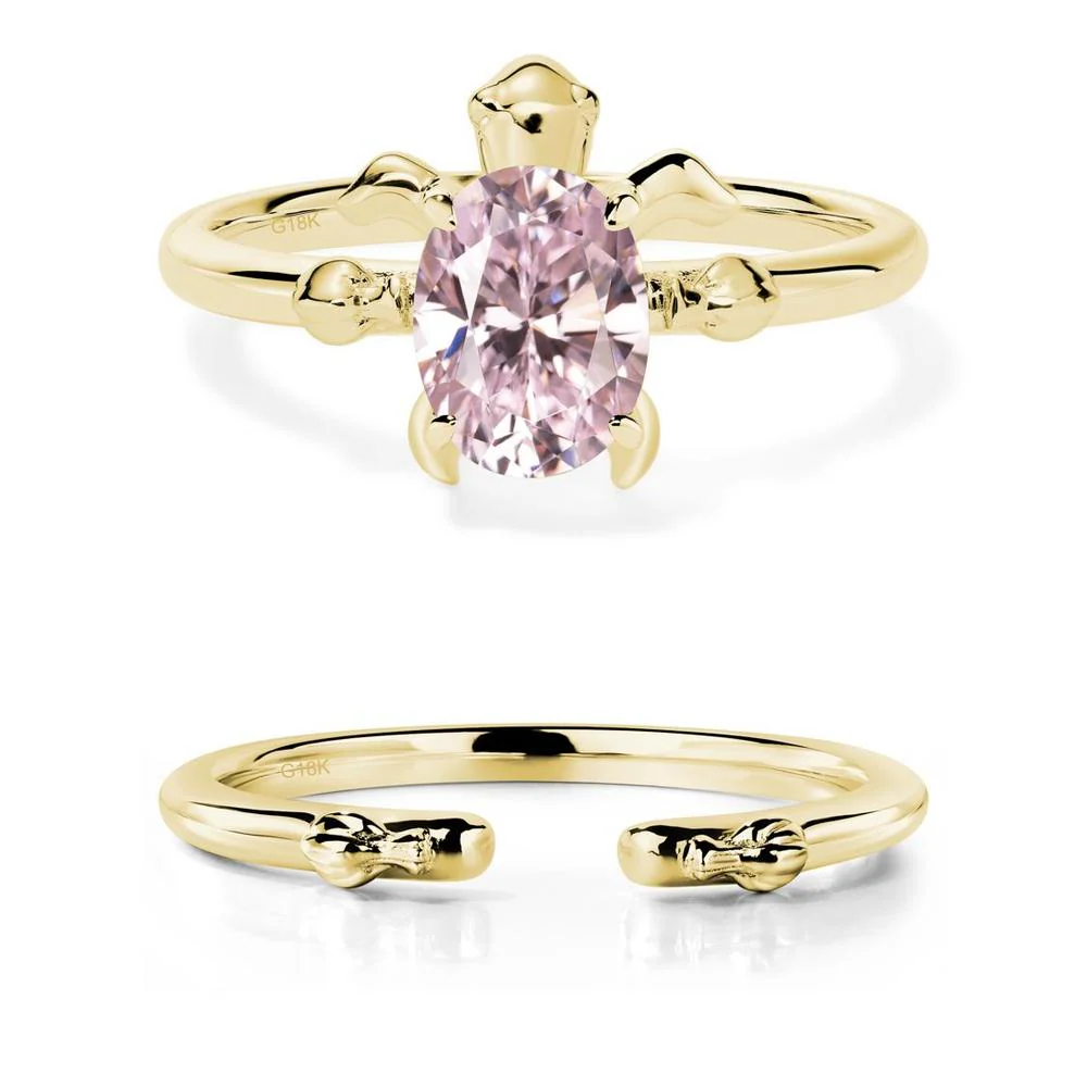 Pink Cubic Zirconia Turtle Ring - Image 21