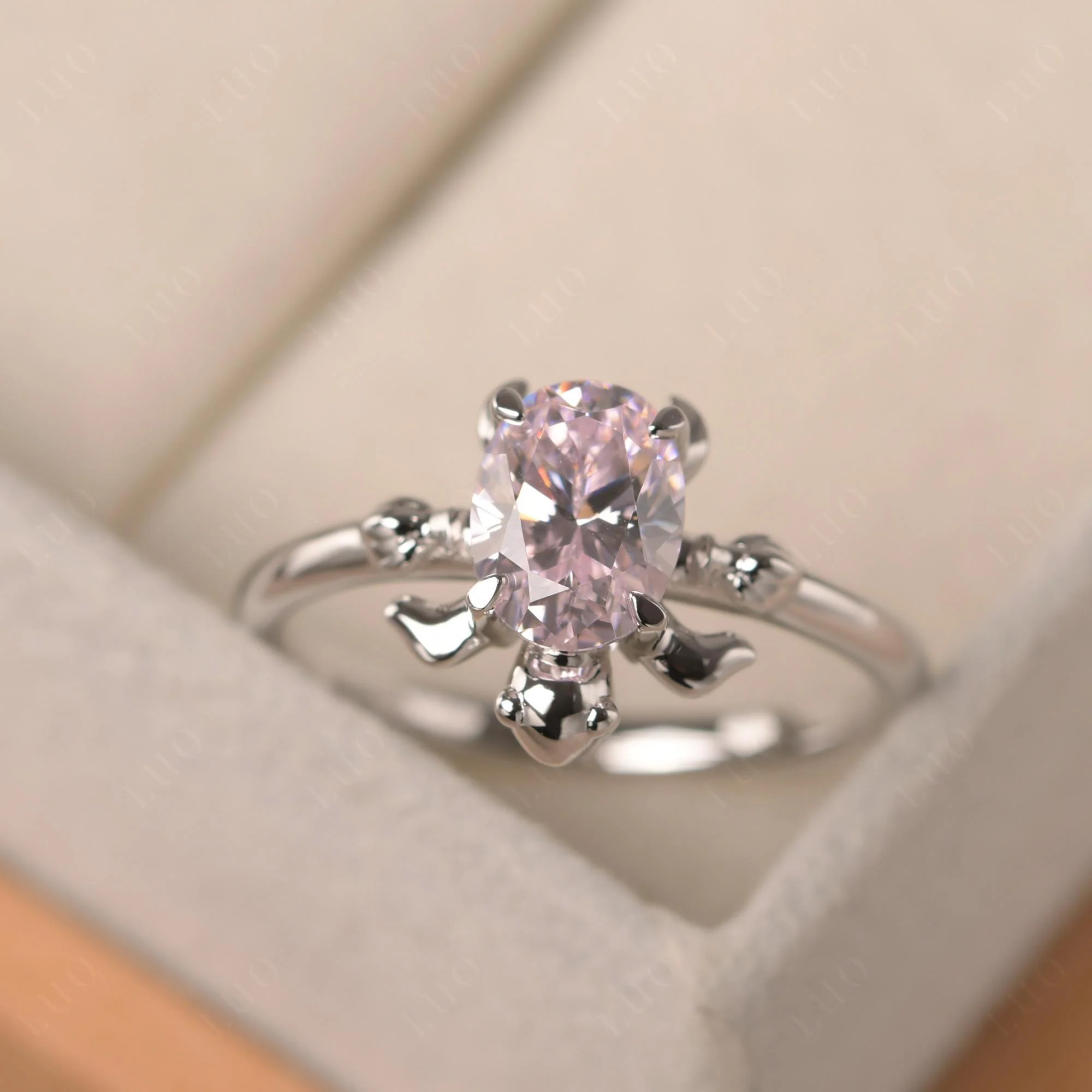 Pink Cubic Zirconia Turtle Ring - Image 29