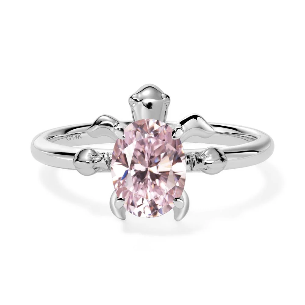 Pink Cubic Zirconia Turtle Ring - Image 3