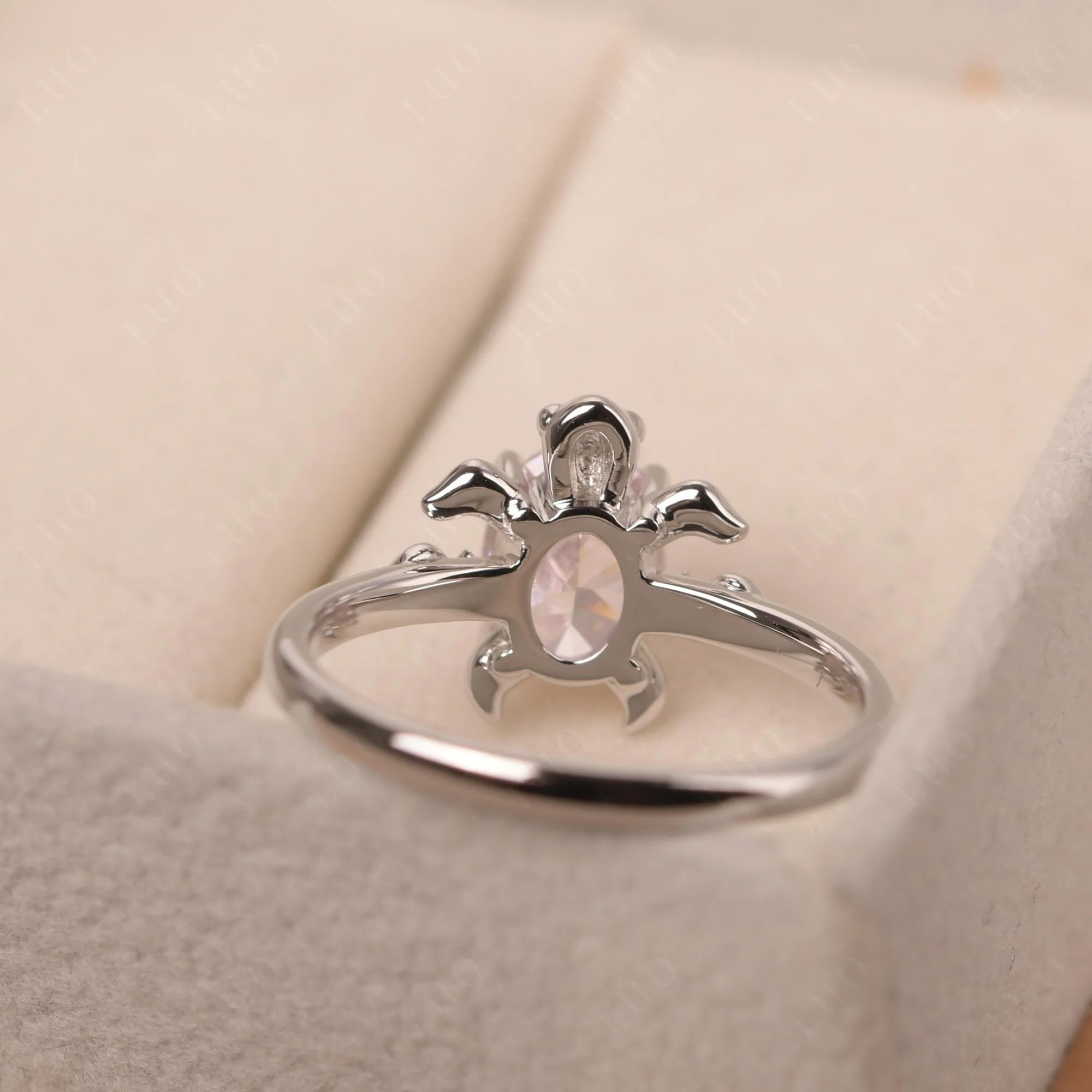 Pink Cubic Zirconia Turtle Ring - Image 31