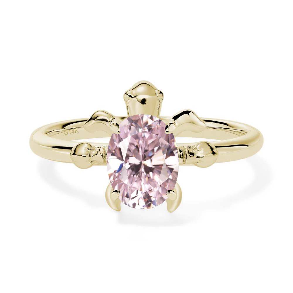 Pink Cubic Zirconia Turtle Ring - Image 4