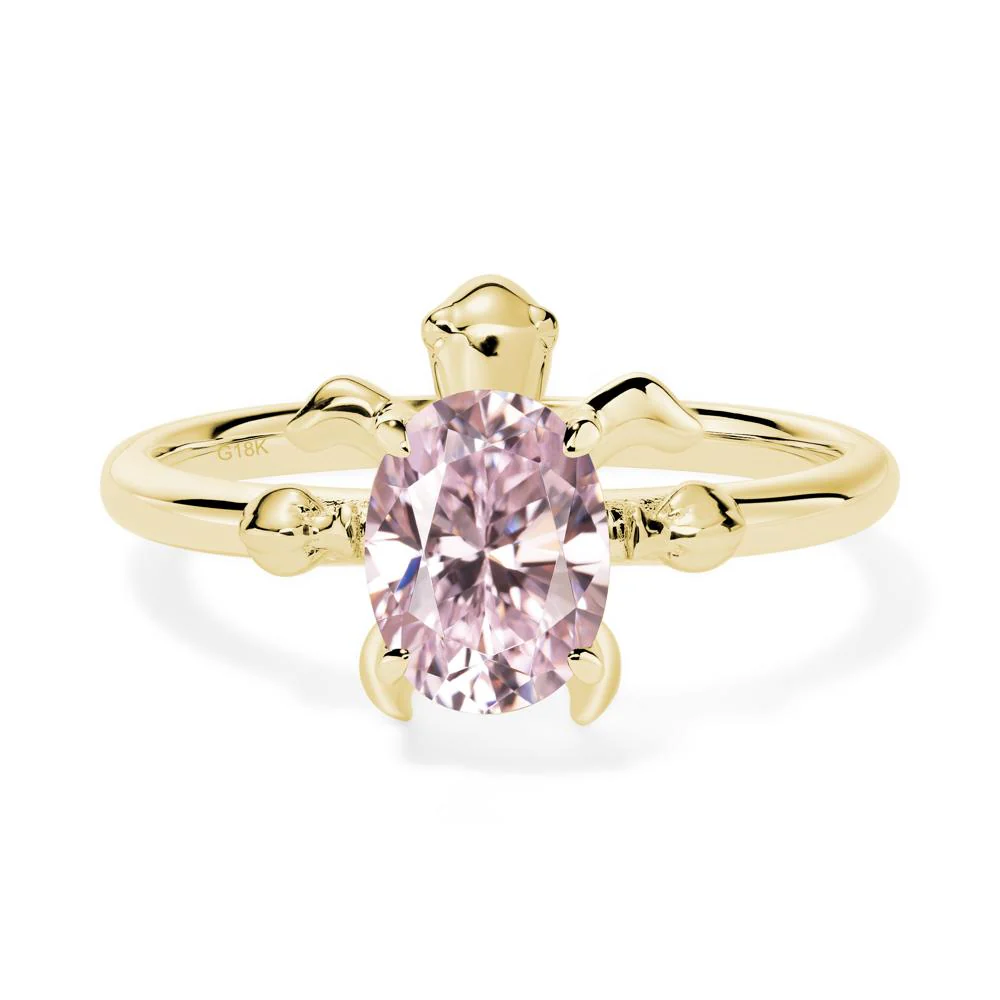Pink Cubic Zirconia Turtle Ring - Image 7