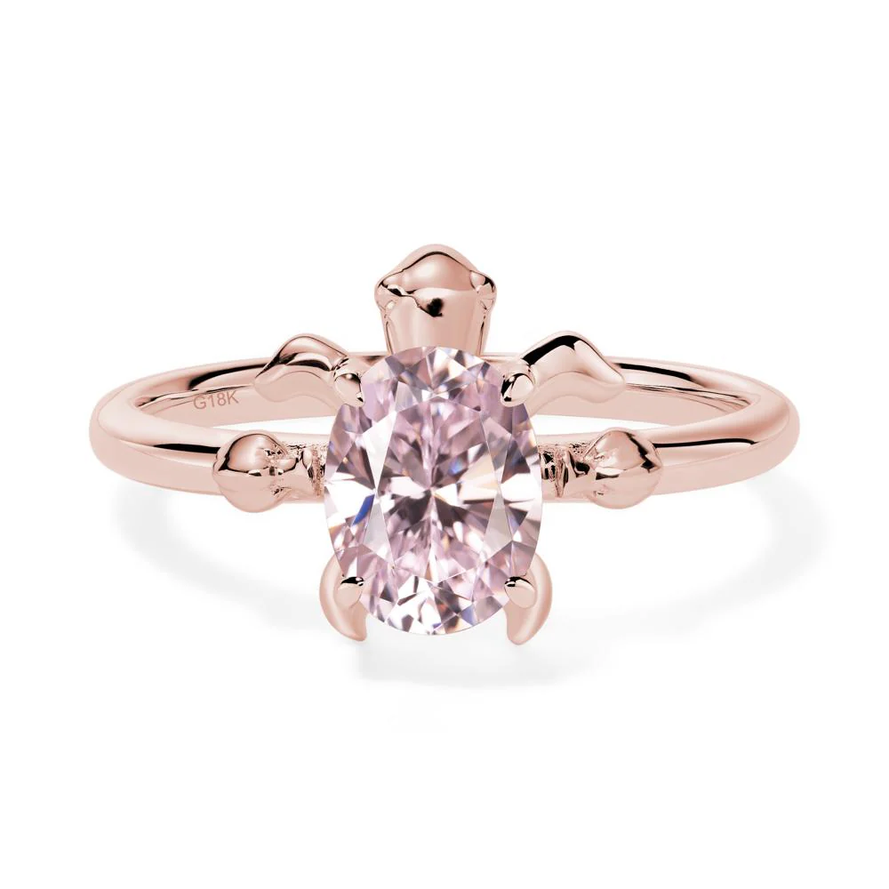 Pink Cubic Zirconia Turtle Ring - Image 8