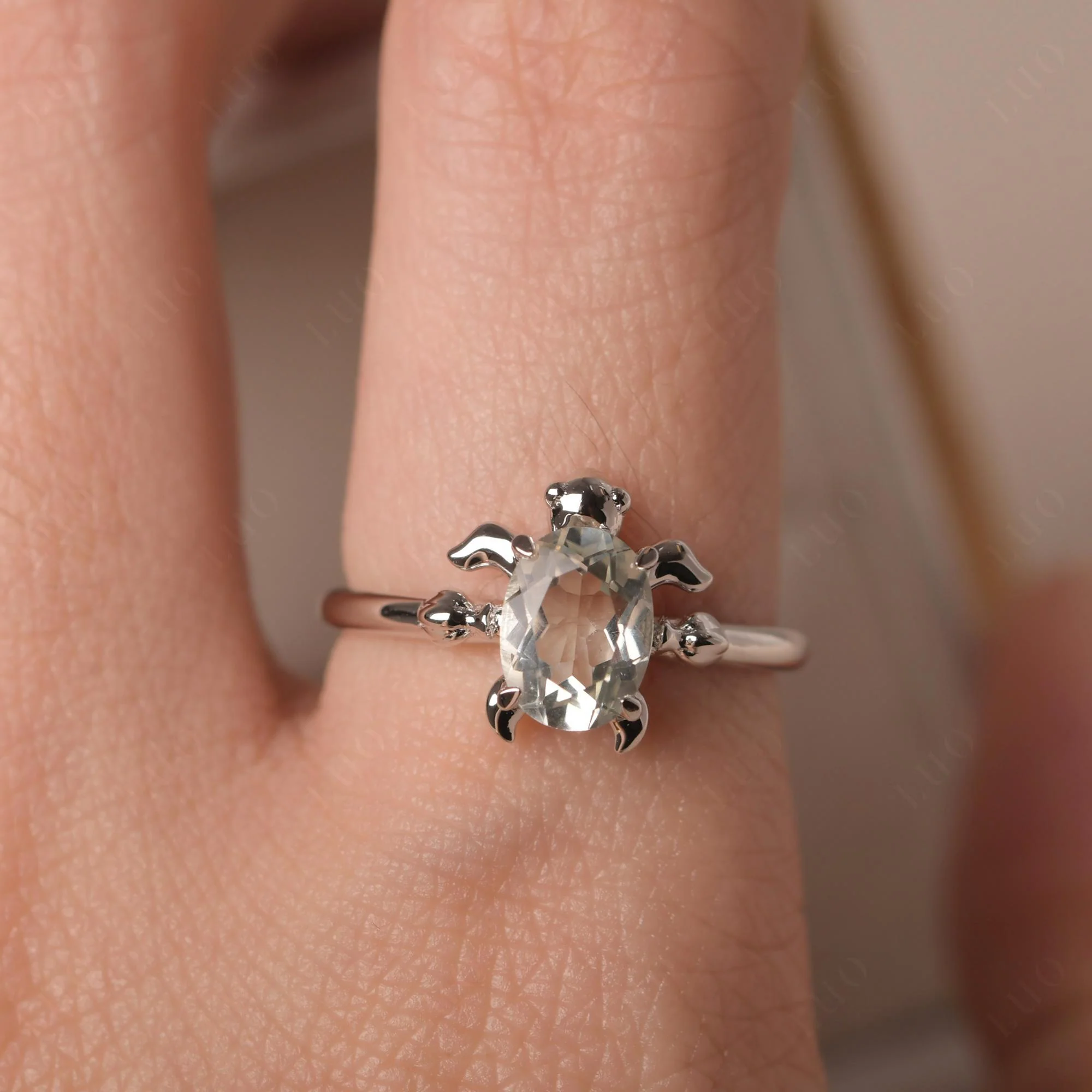 Green Amethyst Sea Turtle Ring - Image 33