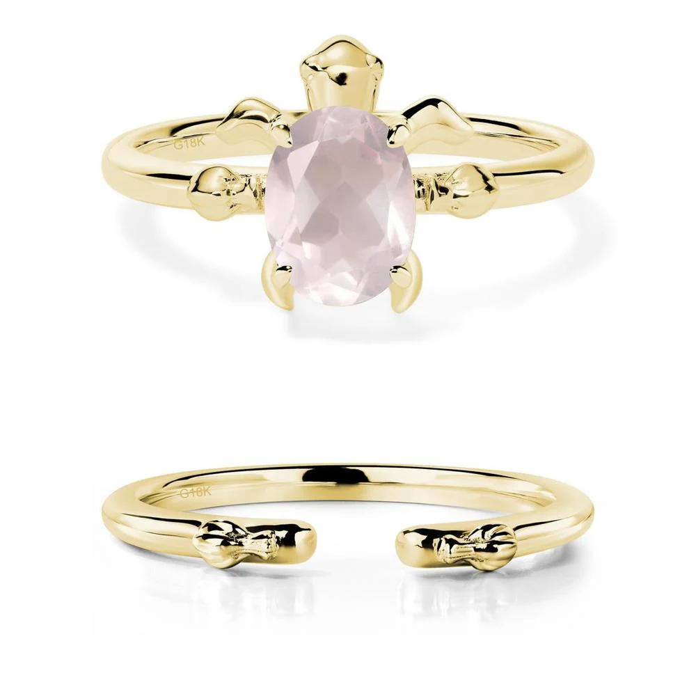 Rose Quartz Turtle Engagement Ring - Image 21
