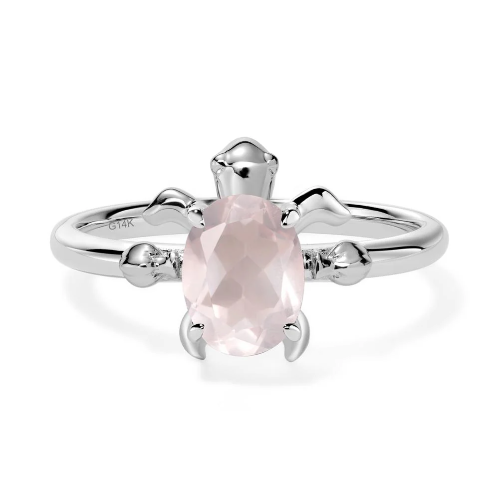 Rose Quartz Turtle Engagement Ring - Image 3