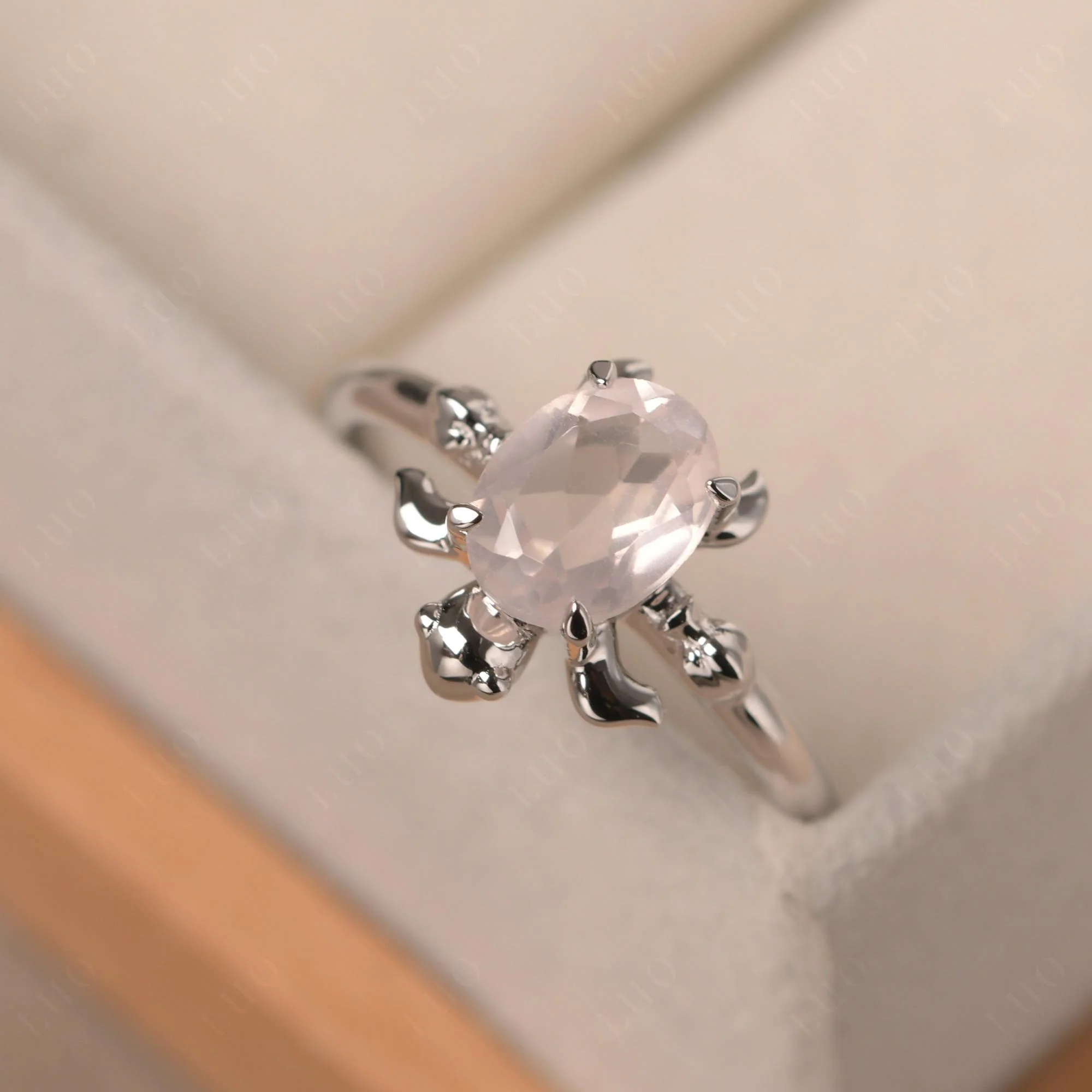 Rose Quartz Turtle Engagement Ring - Image 30