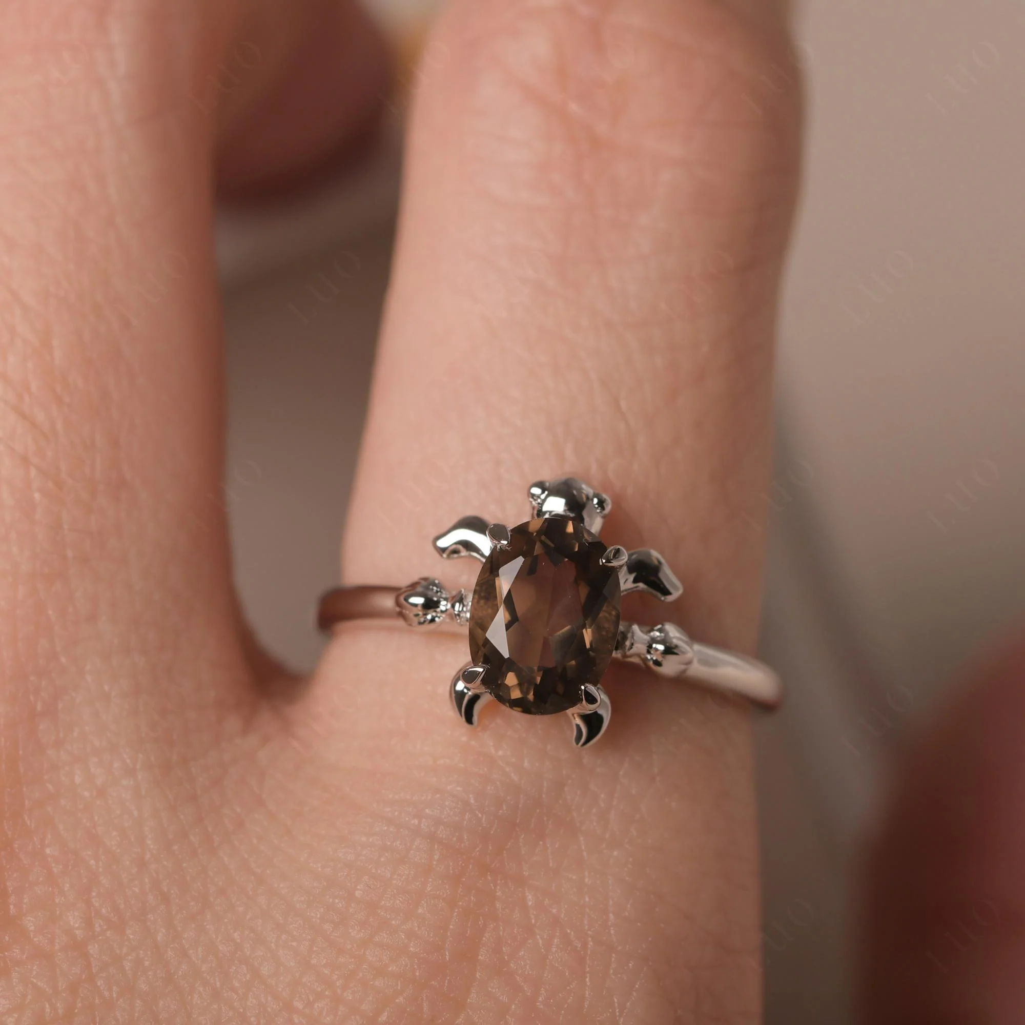 Smoky Quartz Sea Turtle Ring - Image 33
