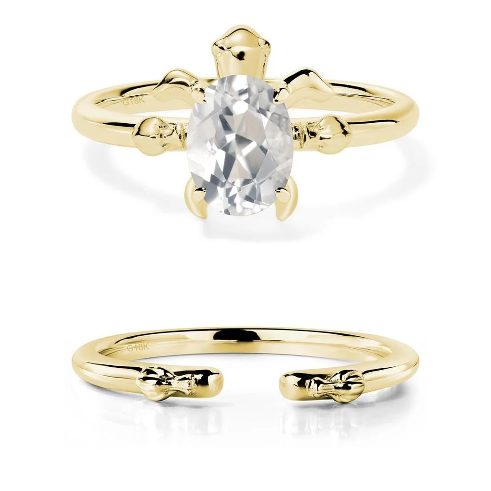 White Topaz Turtle Engagement Ring - Image 21