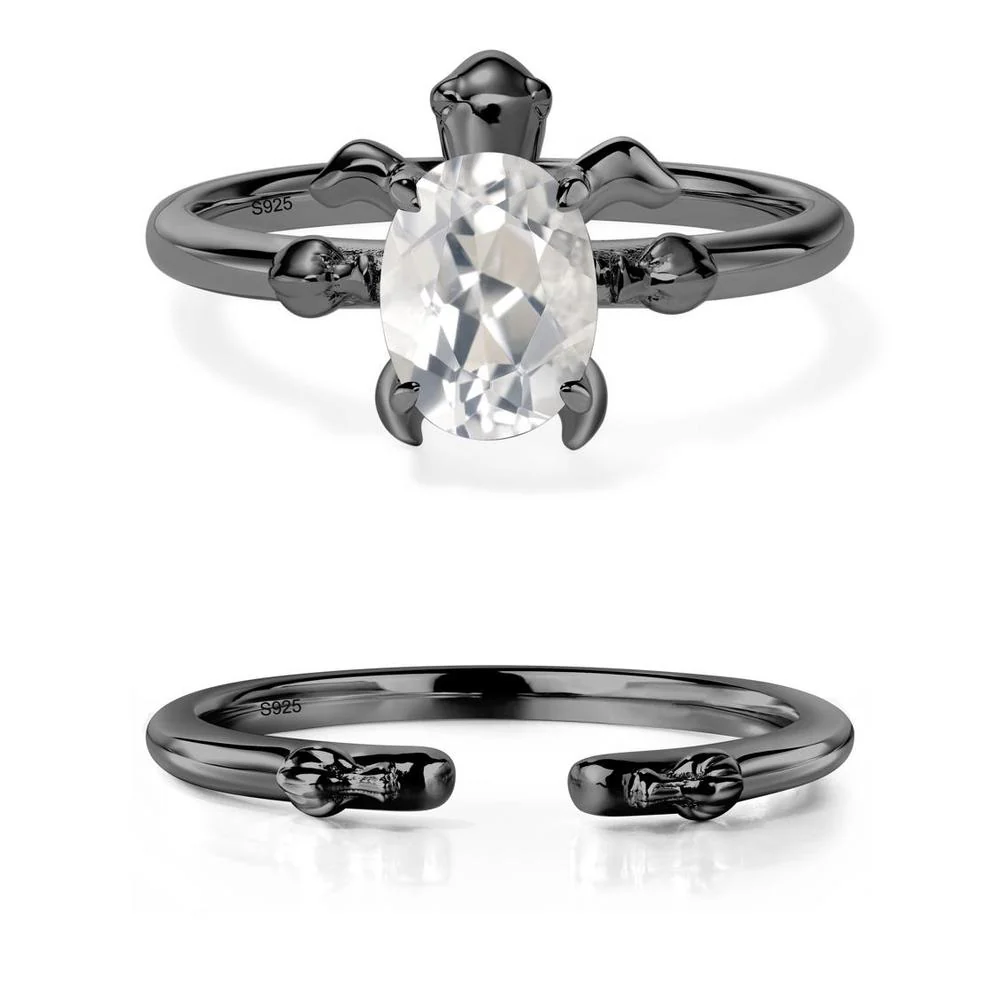 White Topaz Turtle Engagement Ring - Image 23