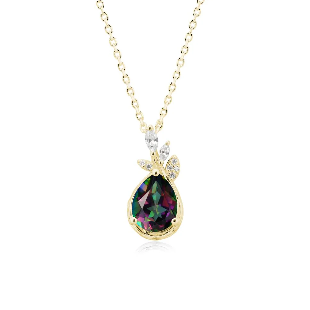 Tree Bark Texture Pear Shaped Mystic Topaz Necklace - Image 6