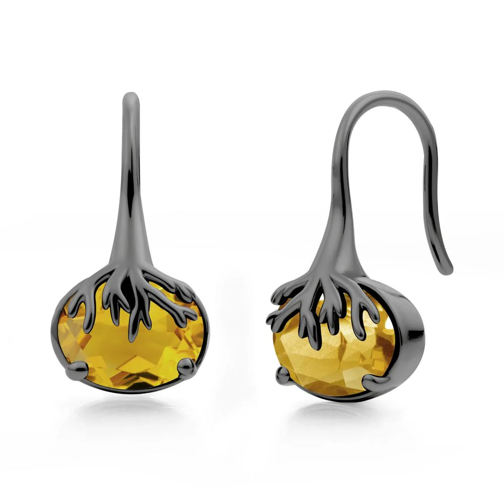 Tree Root Inspired Citrine French Hook Earrings - Image 7