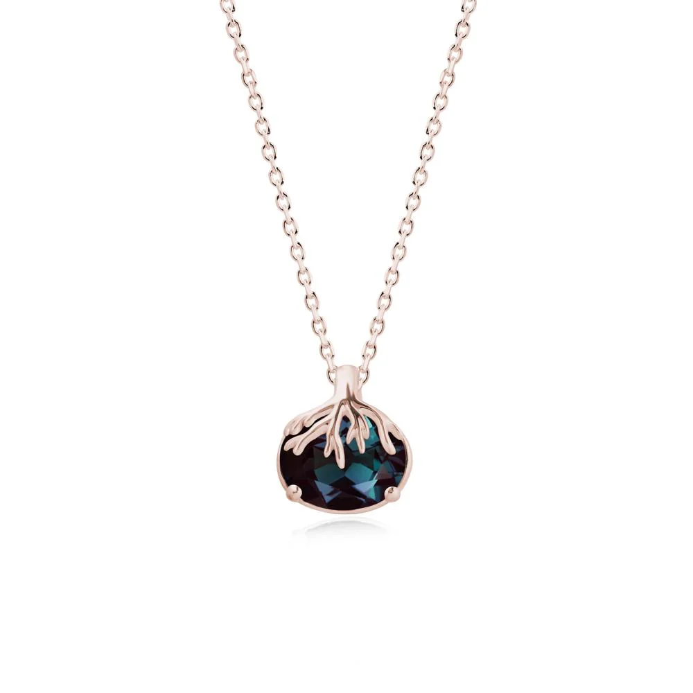 Tree Root Inspired Oval Alexandrite Necklace