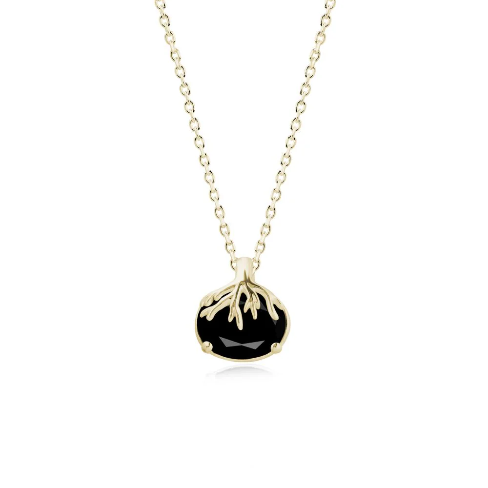 Tree Root Inspired Oval Black Spinel Necklace - Image 3