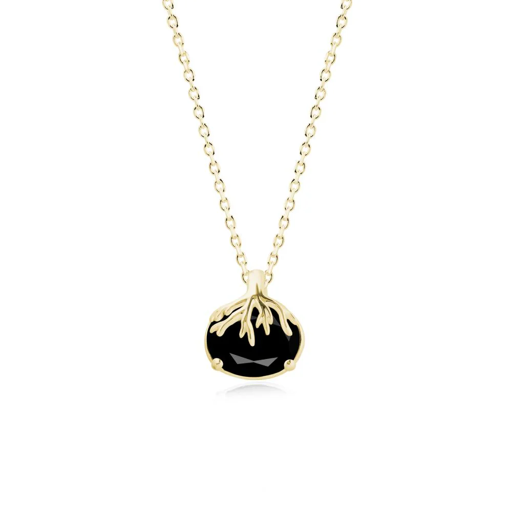 Tree Root Inspired Oval Black Spinel Necklace - Image 6