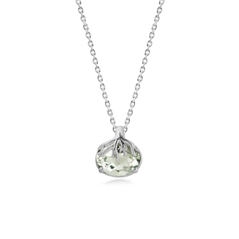 Tree Root Inspired Oval Green Amethyst Pendant - Image 8