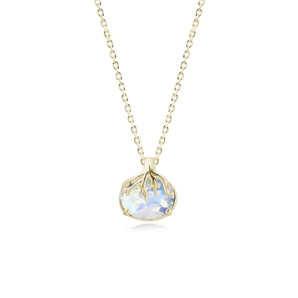 Tree Root Inspired Oval Moonstone Necklace