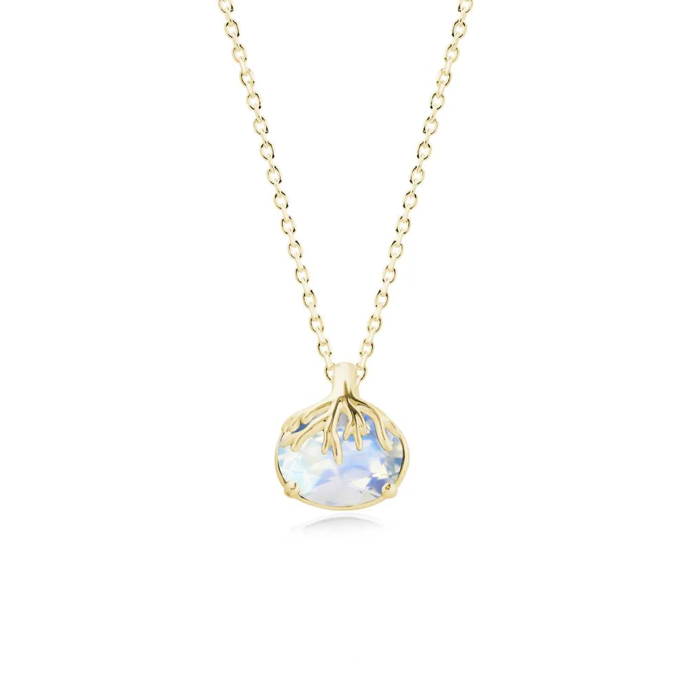 Tree Root Inspired Oval Moonstone Necklace - Image 6