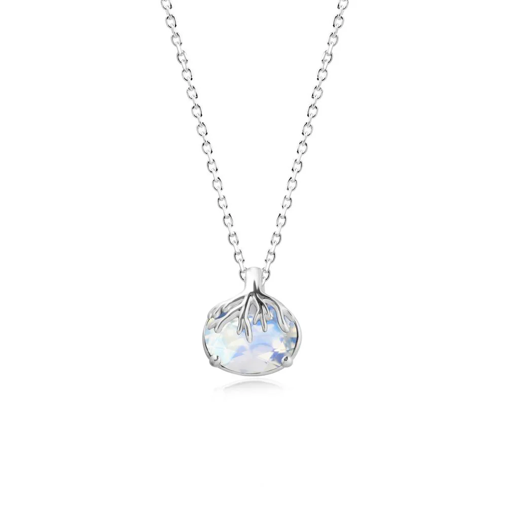 Tree Root Inspired Oval Moonstone Necklace - Image 9