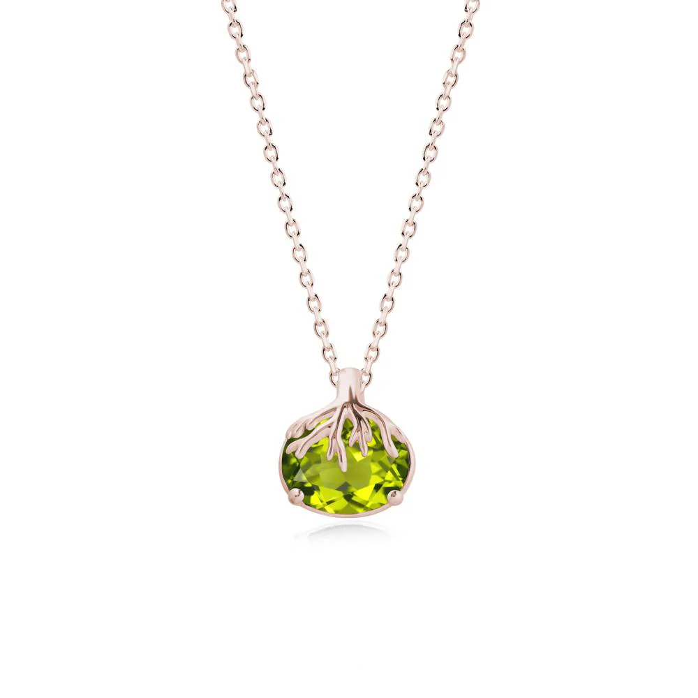 Tree Root Inspired Oval Peridot Pendant - Image 2