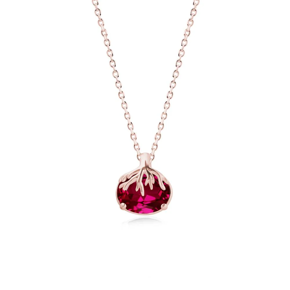 Tree Root Inspired Oval Ruby Pendant - Image 5