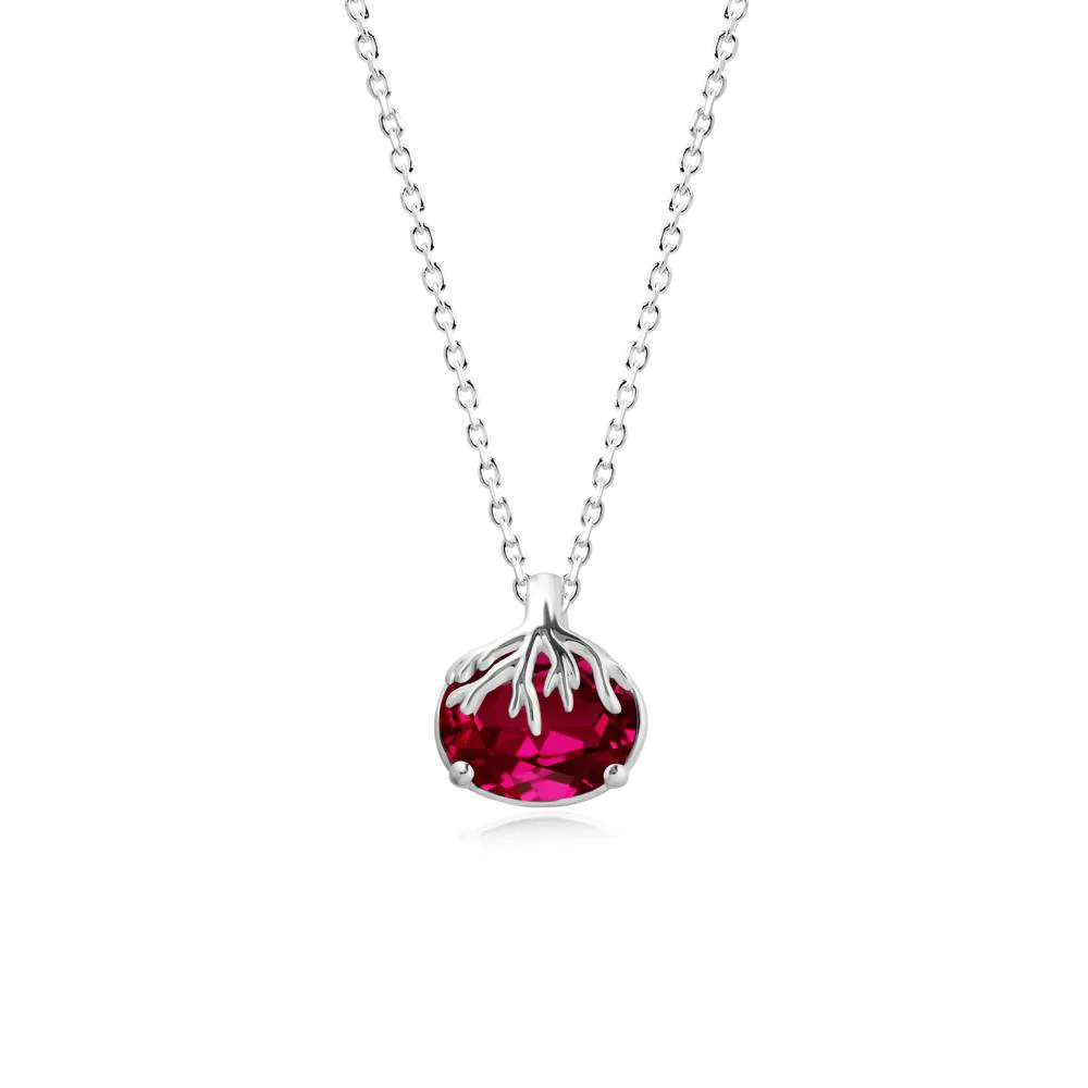 Tree Root Inspired Oval Ruby Pendant - Image 9