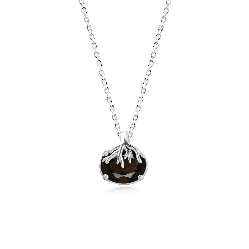 Tree Root Inspired Oval Smoky Quartz Necklace - Image 5