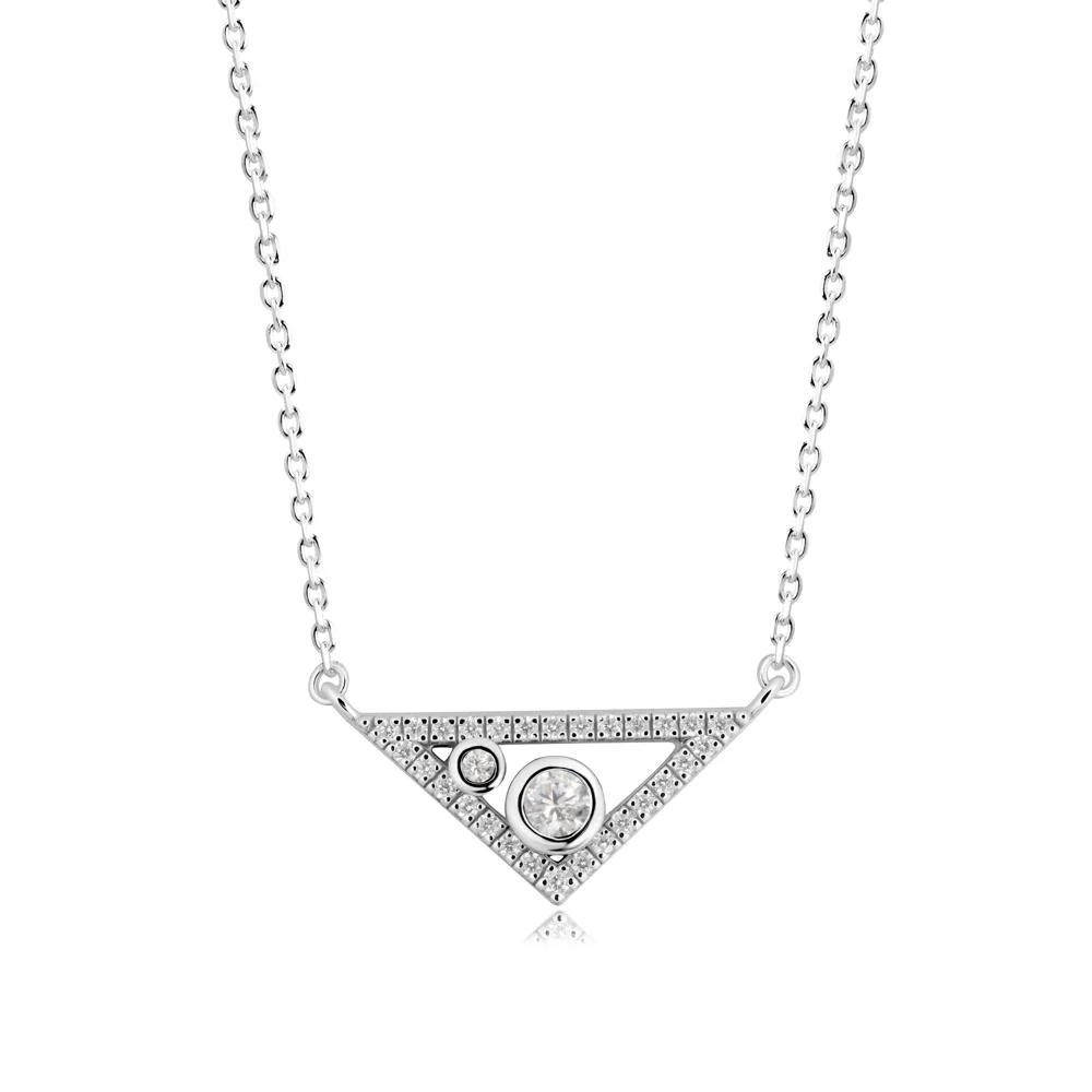 Triangular Frame Cubic Zirconia Necklace