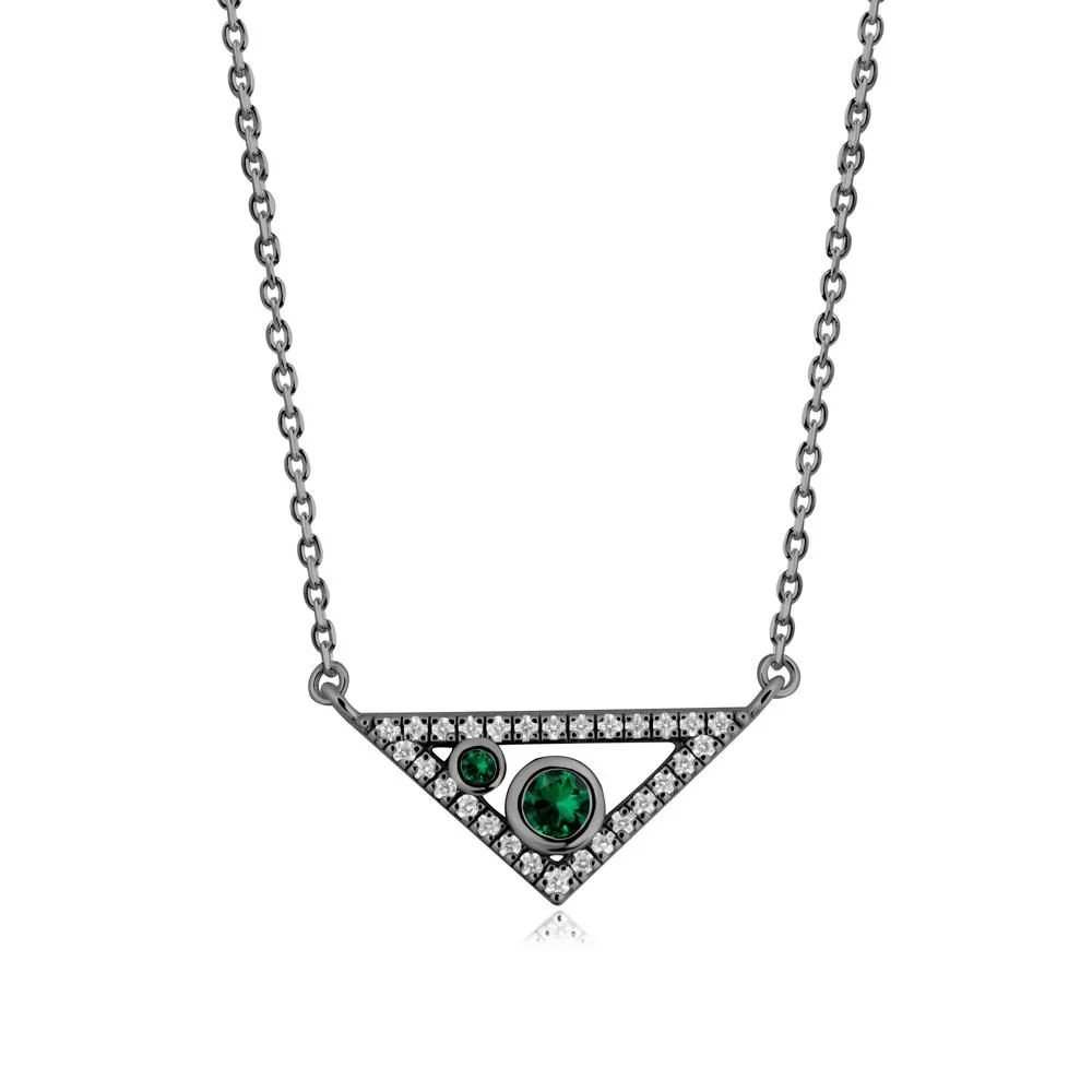 Triangular Frame Emerald Necklace
