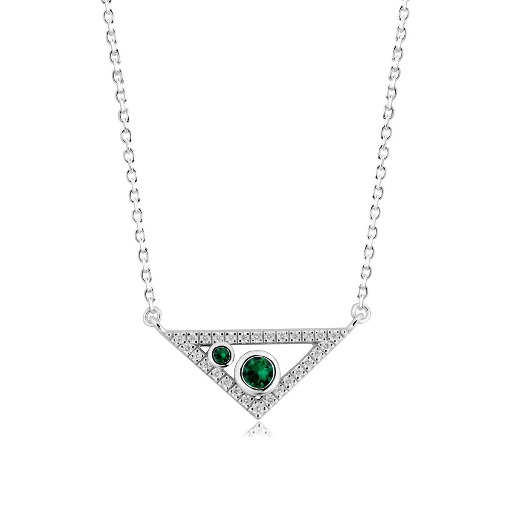 Triangular Frame Emerald Necklace - Image 8