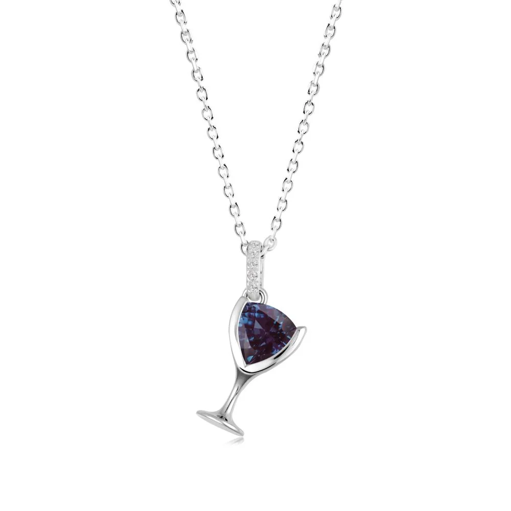 Trillion Alexandrite Bezel Necklace - Image 2