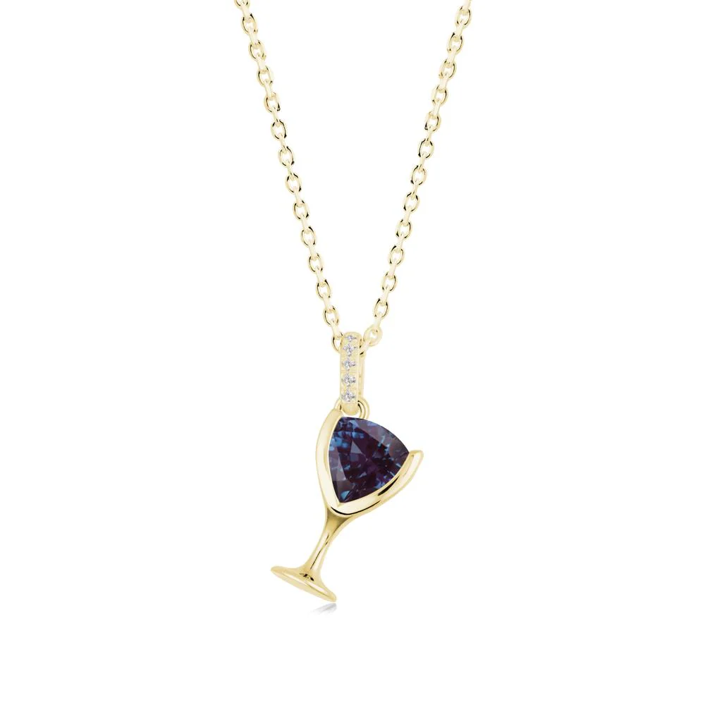Trillion Alexandrite Bezel Necklace - Image 6