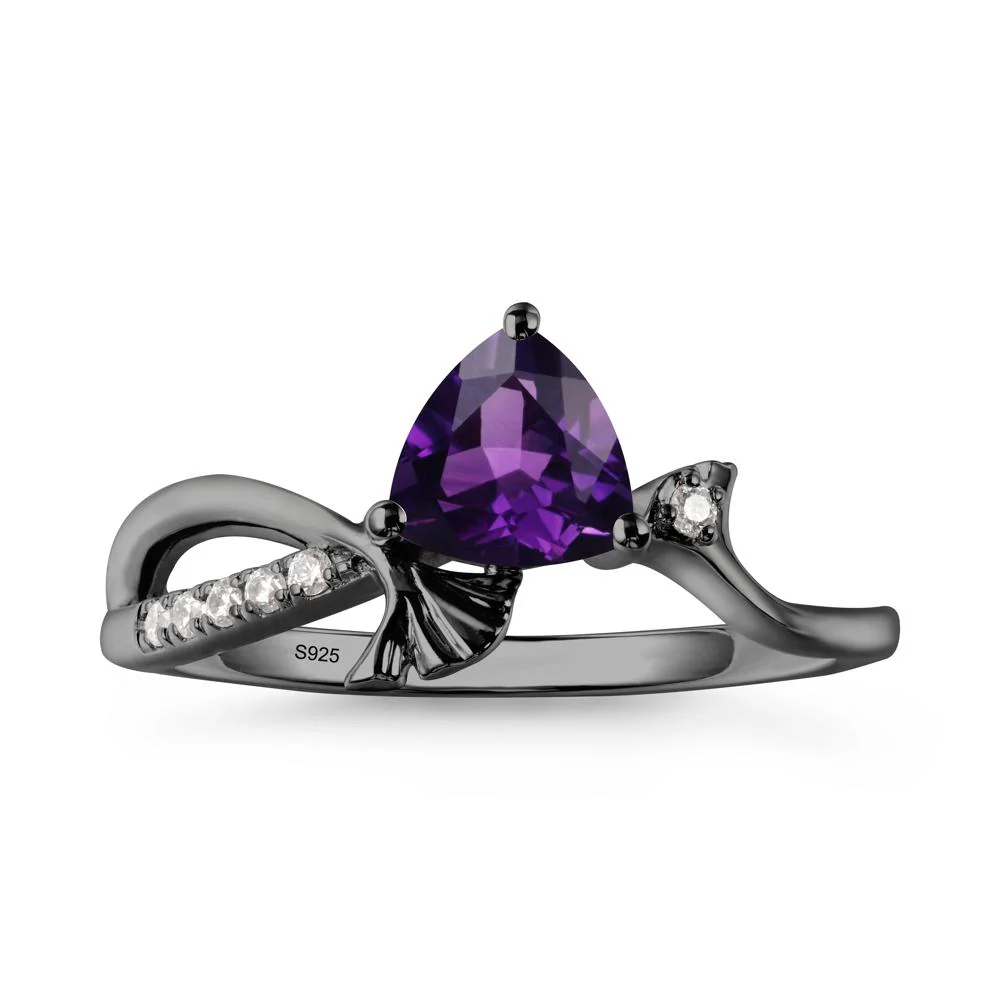 Trillion Amethyst Ginkgo Leaf Ring - Image 5