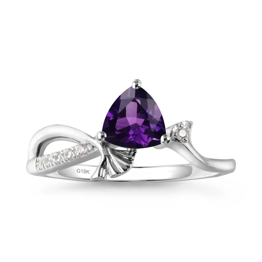 Trillion Amethyst Ginkgo Leaf Ring - Image 6