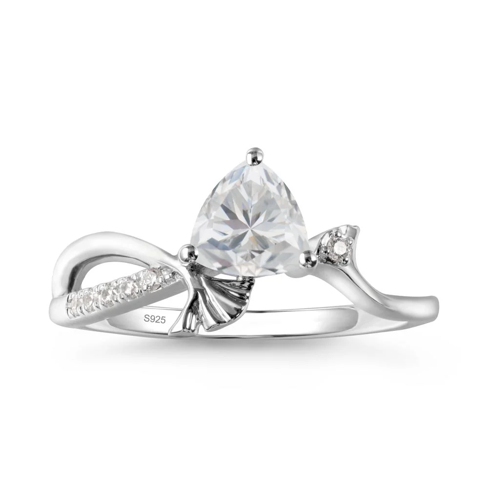 Trillion Cubic Zirconia Ginkgo Leaf Ring - Image 3