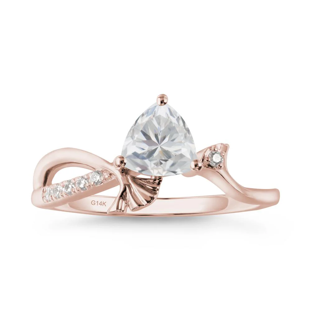 Trillion Cubic Zirconia Ginkgo Leaf Ring - Image 5