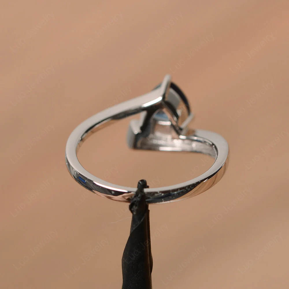 Trillion Cut Alexandrite Bypass Engagement Ring - Image 3