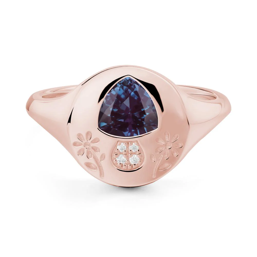 Trillion Cut Alexandrite Signet Ring - Image 6