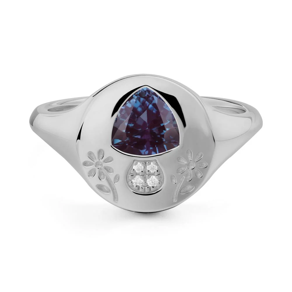 Trillion Cut Alexandrite Signet Ring - Image 9