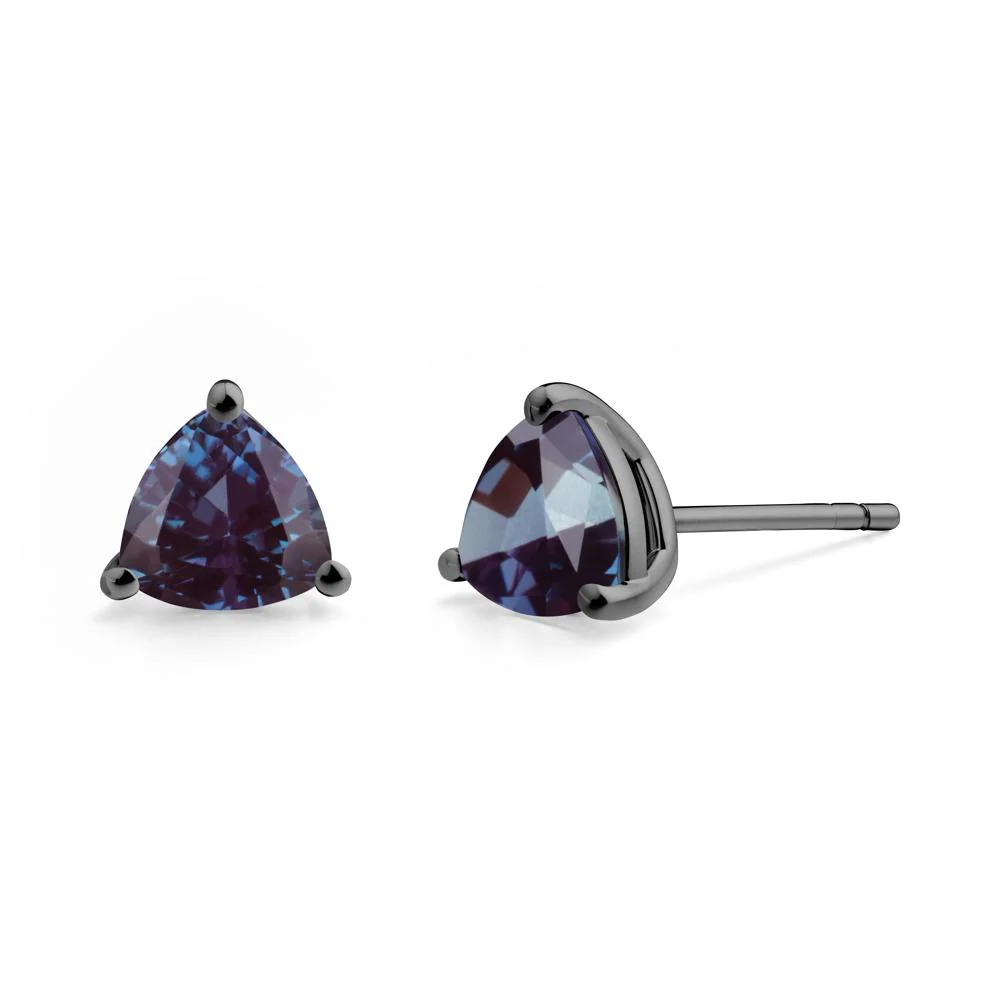 Trillion Cut Alexandrite Stud Earrings - Image 5